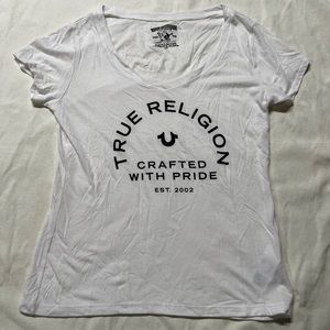 True Religion preowned short sleeve white t shirt Large
